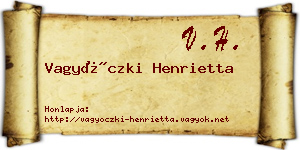 Vagyóczki Henrietta névjegykártya