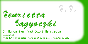 henrietta vagyoczki business card